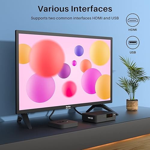Miniatura 4 de TuTu Televisor LED HD 720P de 24 pulgadas con reproductor de DVD integrado, 3 HDMI USB óptico VGA, funciona simplemente para cocina, habitación de