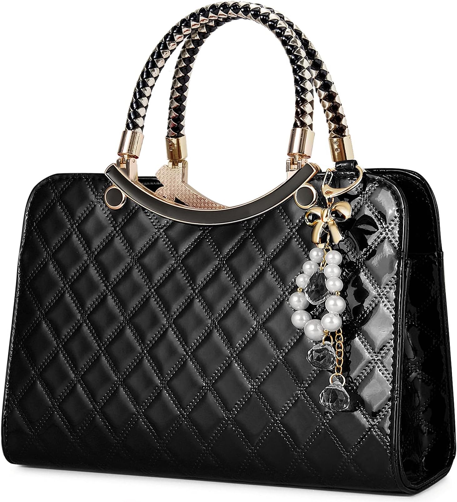 Shiny Patent Leather Women Purses Satchel Handbags Ladies Fashion Top Handle Handbags Crossbody Shoulder Bags