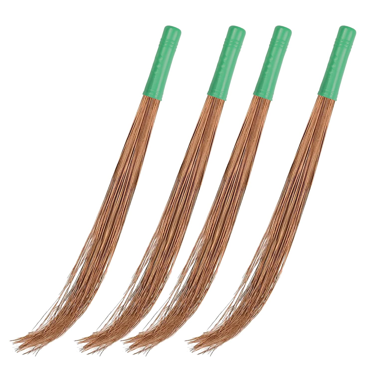 Zureni Traditional Coconut Leaf Grass 40" Long Broomstick Washable Seekh Jhaadu with Firm & Comfortable Grip Ideal for Wet Surface Cleaning (Pack of 4, 400 Gm, Random Colors)-image-18