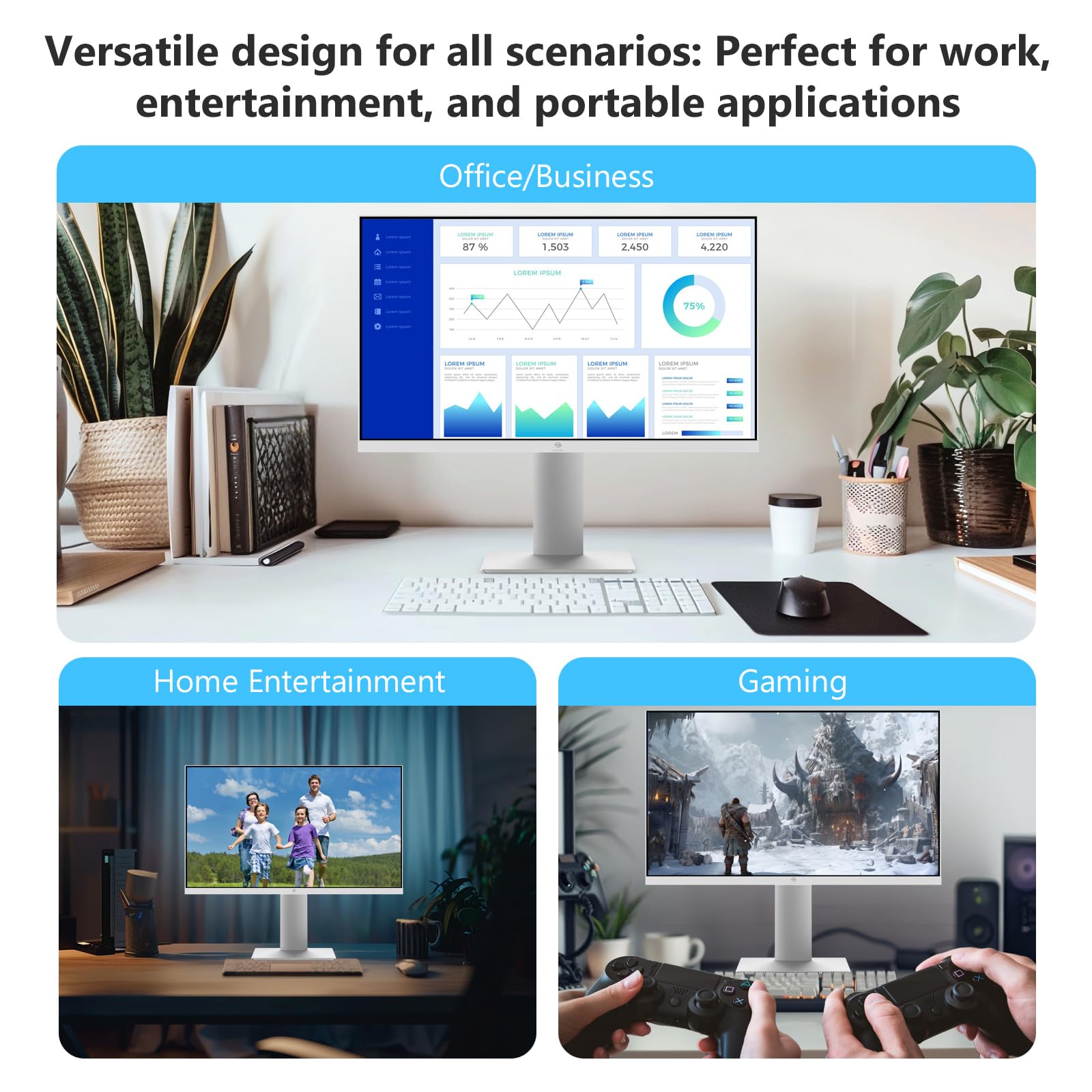 Z-Edge Monitor 27 Pollici IPS 4K (3840x2160), FreeSync, 60 Hz, Monitor UHD Bianco 16:9, 2xHDMI2.0 e 2×DP 1.4, 5 ms, Altezza Regolabile/Verticale/Orizzontale/Girevole, VESA (cavo DP incluso)