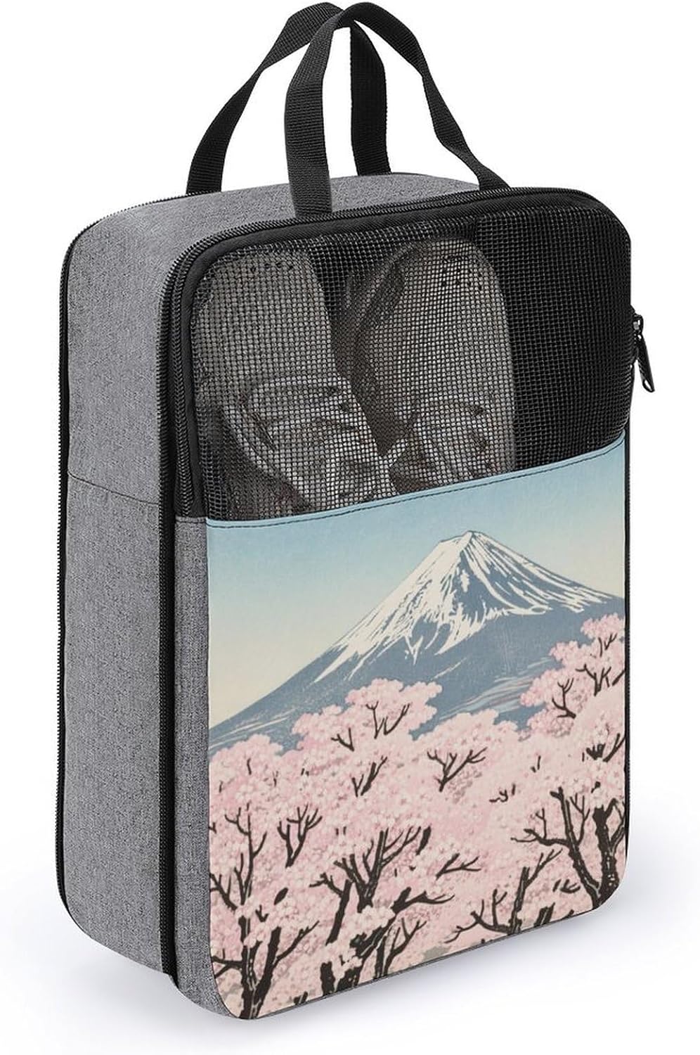 Travel Shoes Bag, Cherry Blossoms at The Foot of Mount Fuji Travel Bags for Shoes, Travel, Sports, Foldable Shoe Pouch for Men And Women