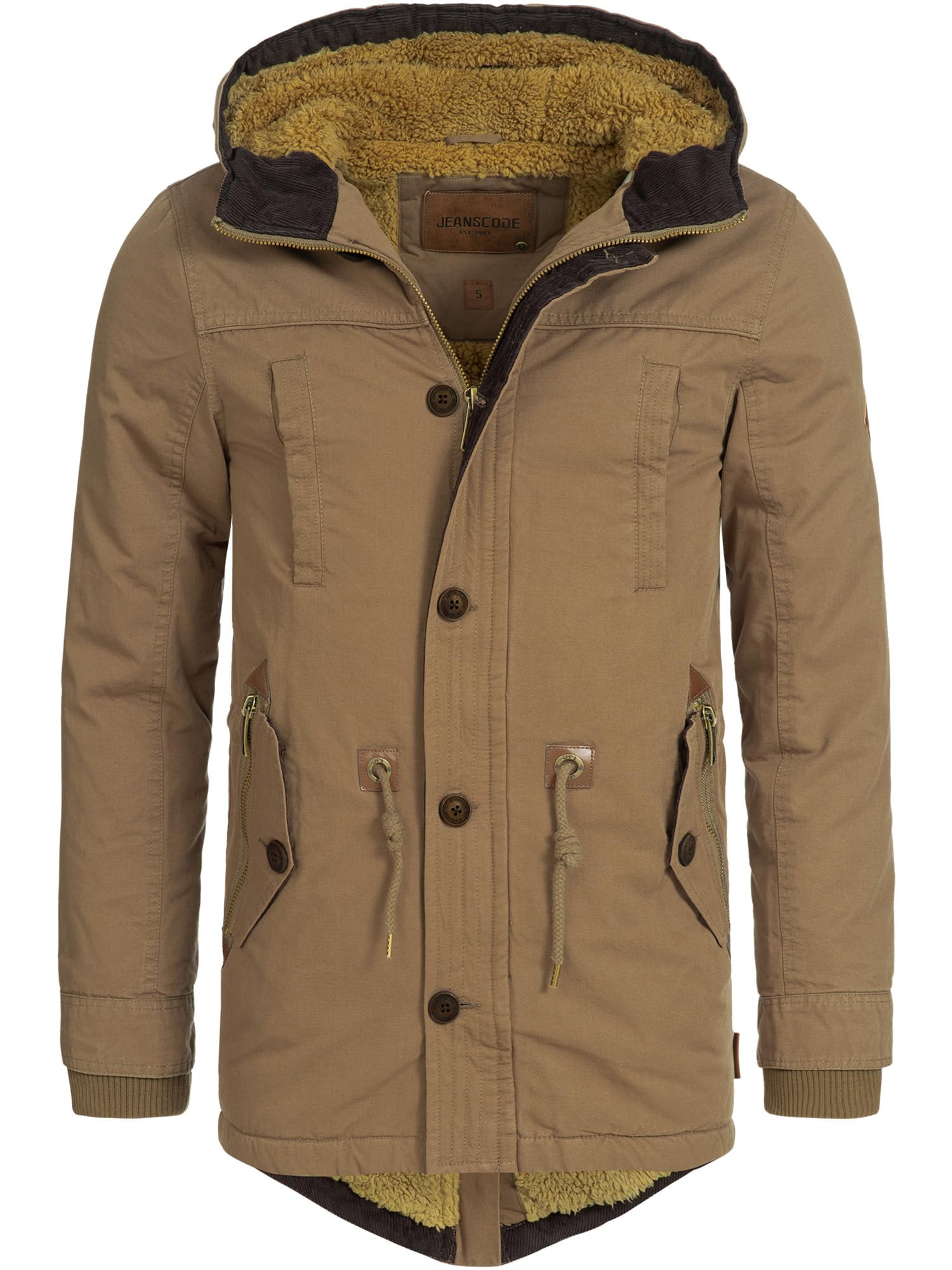 Indicode Winterparka Herrenjacke – mit Kapuze & Teddyfutter
