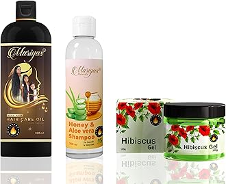Mariyas Herbal Mariyas Natural Hair Oil 200ml,Honey Aloevera Shampoo 200ml & Gel (Hibiscus)
