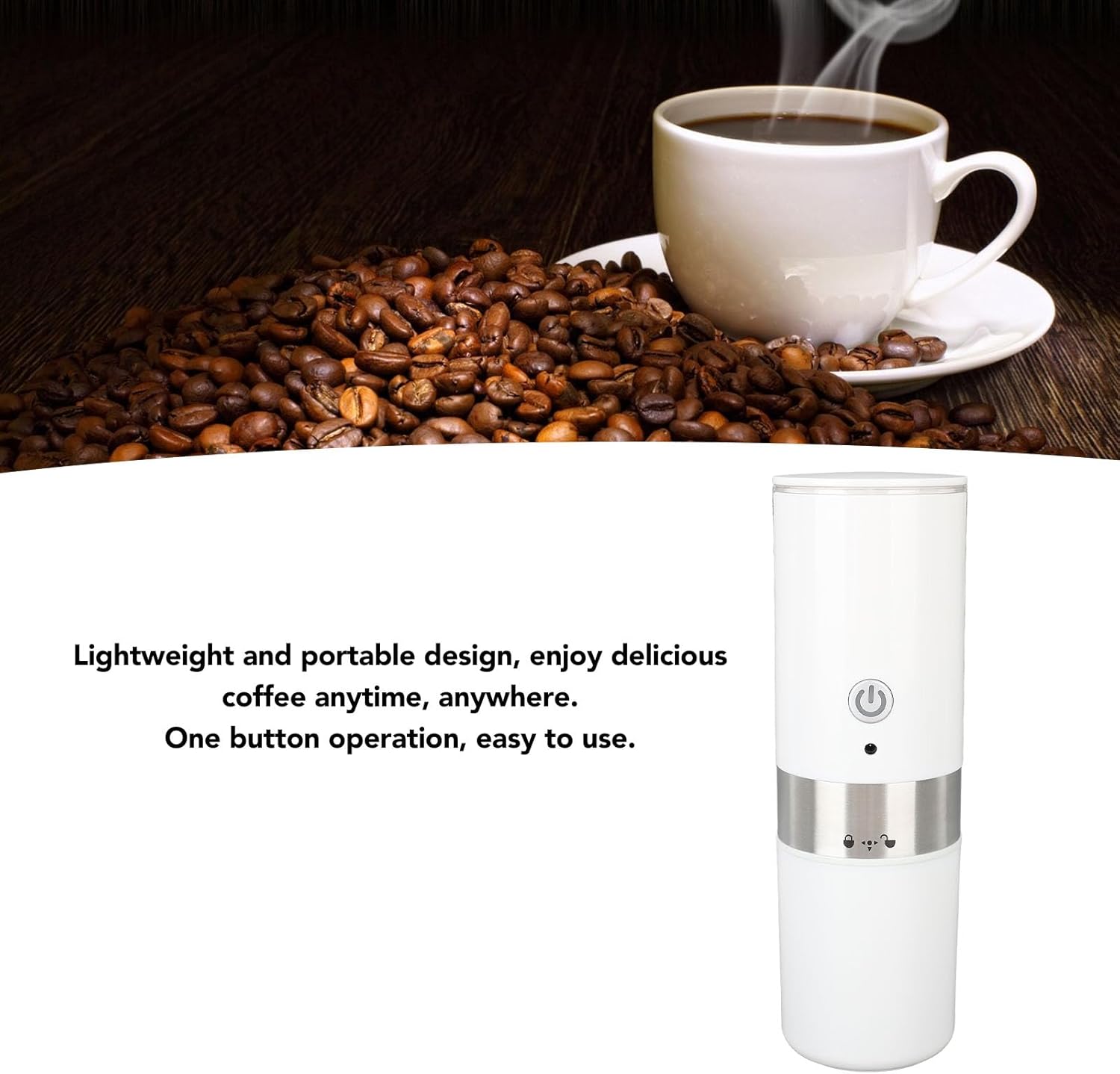 ZJchao Portable Coffee Maker, Coffee Powder Capsule Dual Use Fully Automatic Coffee Capsule Ground Universal Coffee Maker Espresso Machine Coffee Maker with USB Cable for Travel Office