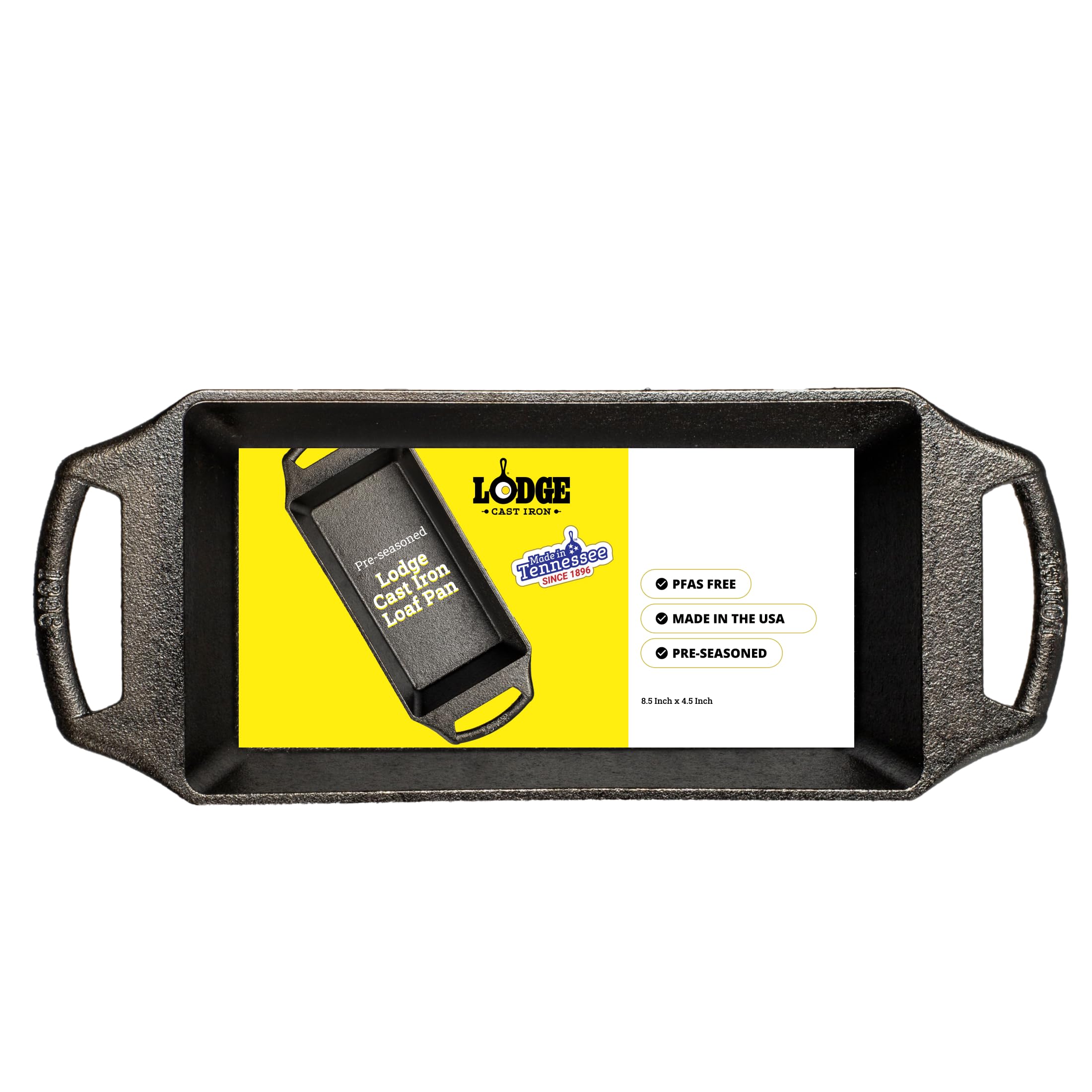 Lodge Cast Iron Loaf Pan 8.5x4.5 Inch, Black