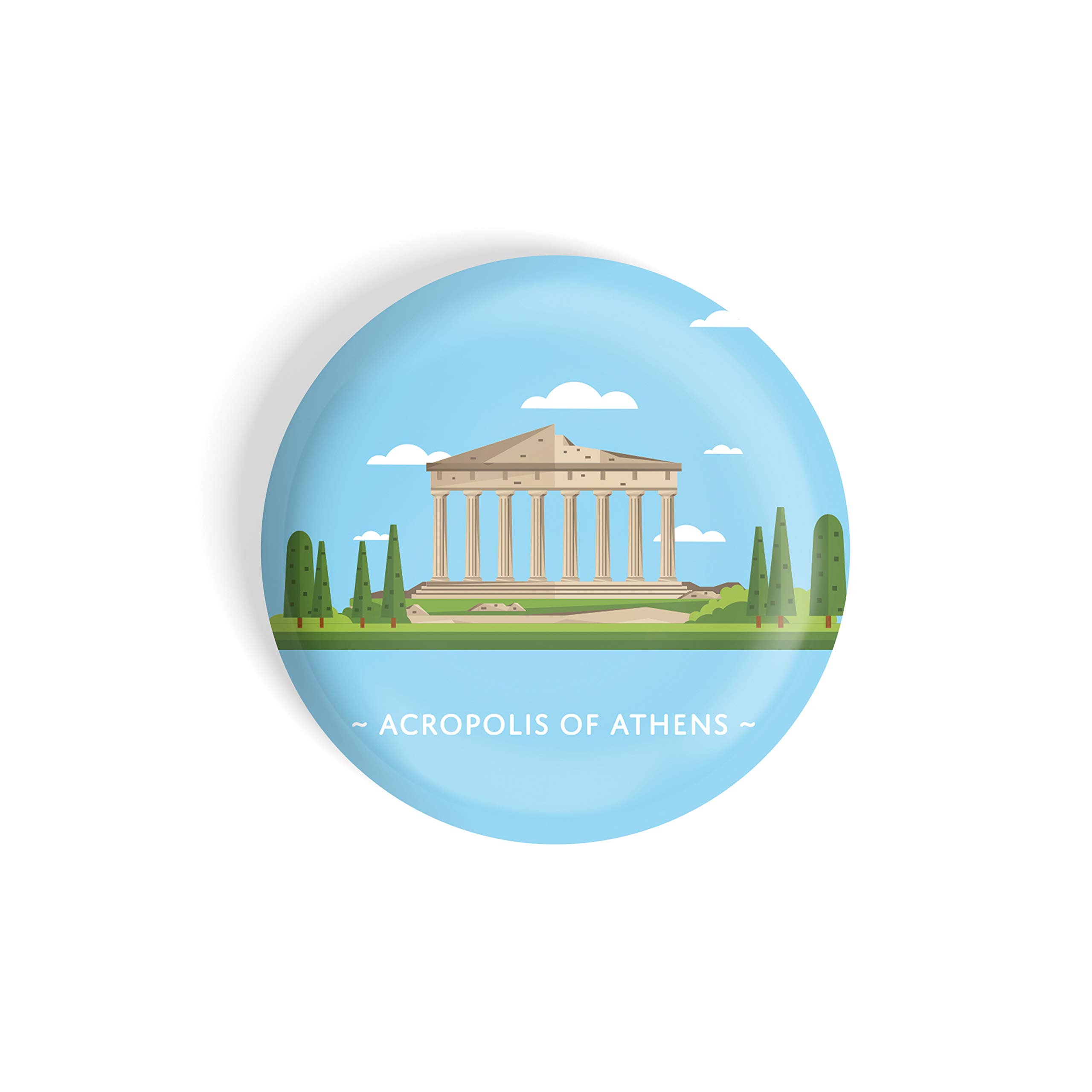 dhcrafts Fridge Magnet Blue Color Monuments Acropolis of Athens Glossy Finish Design Pack of 1