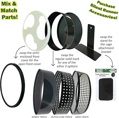 Miniatura 17 de Silent Runner - Rueda de ejercicio regular de 12 pulgadas (rueda + pista automática + pista de arena + accesorio)