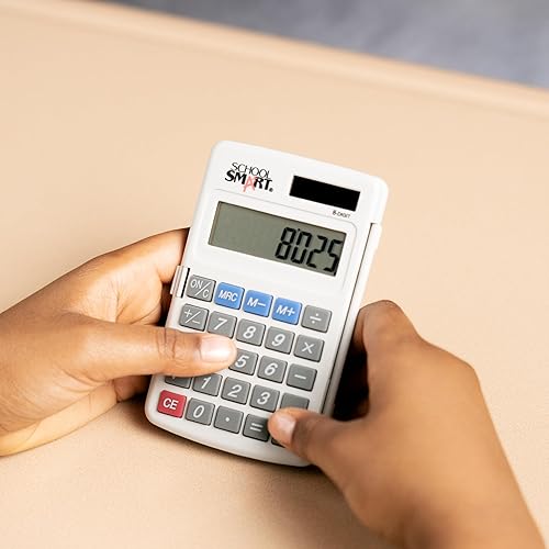 Miniatura 8 de School Smart Calculadora de bolsillo de doble potencia LCD de 8 dígitos, 2-7/8 x 3/8 x 4-5/8 pulgadas
