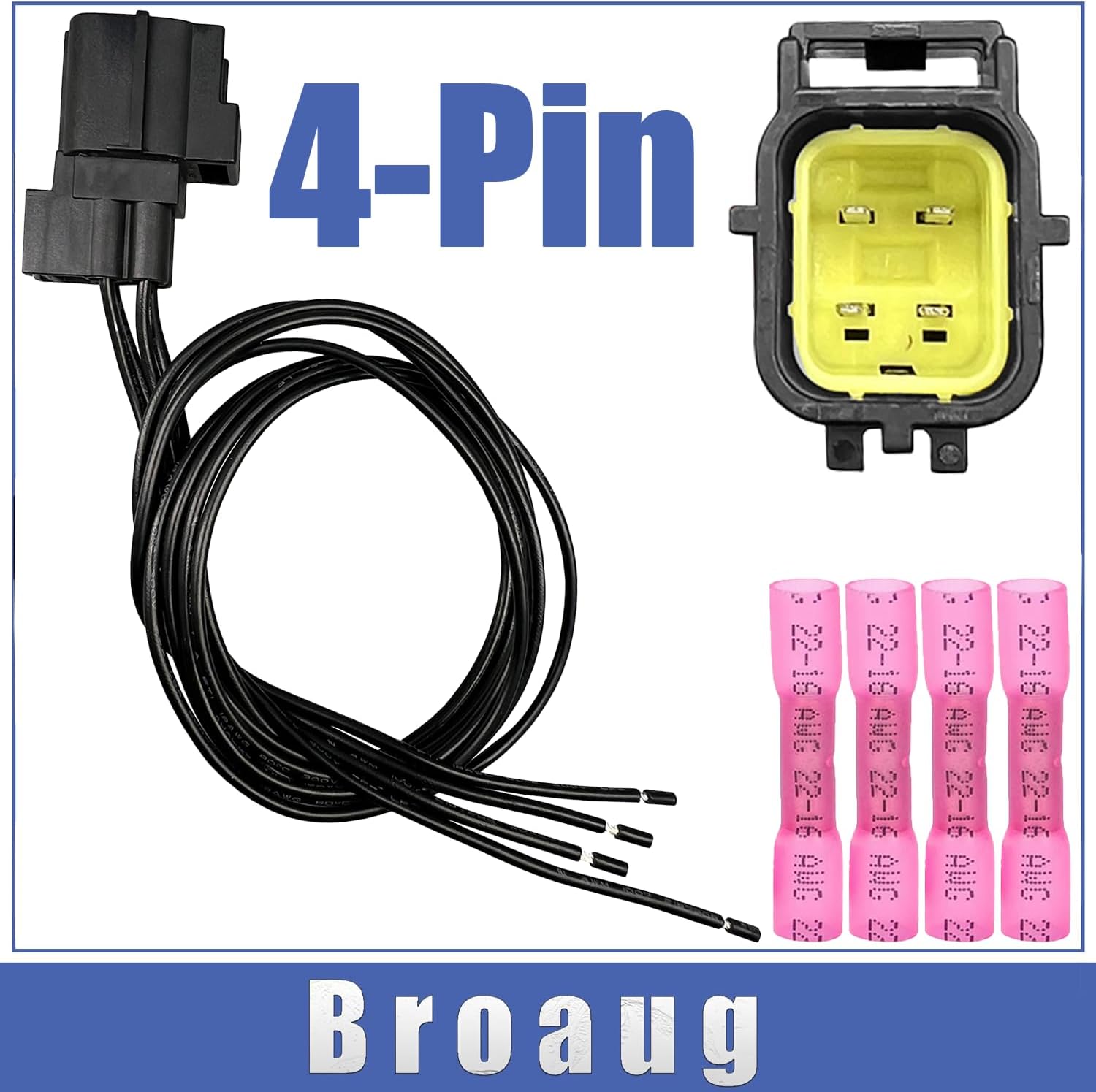 4-Pin Oxygen Sensor Connector Wiring Harness with Terminals 5161925AA/PTA3304/1P3359 Compatible with Chrysler Dodge Jeep Mitsubishi