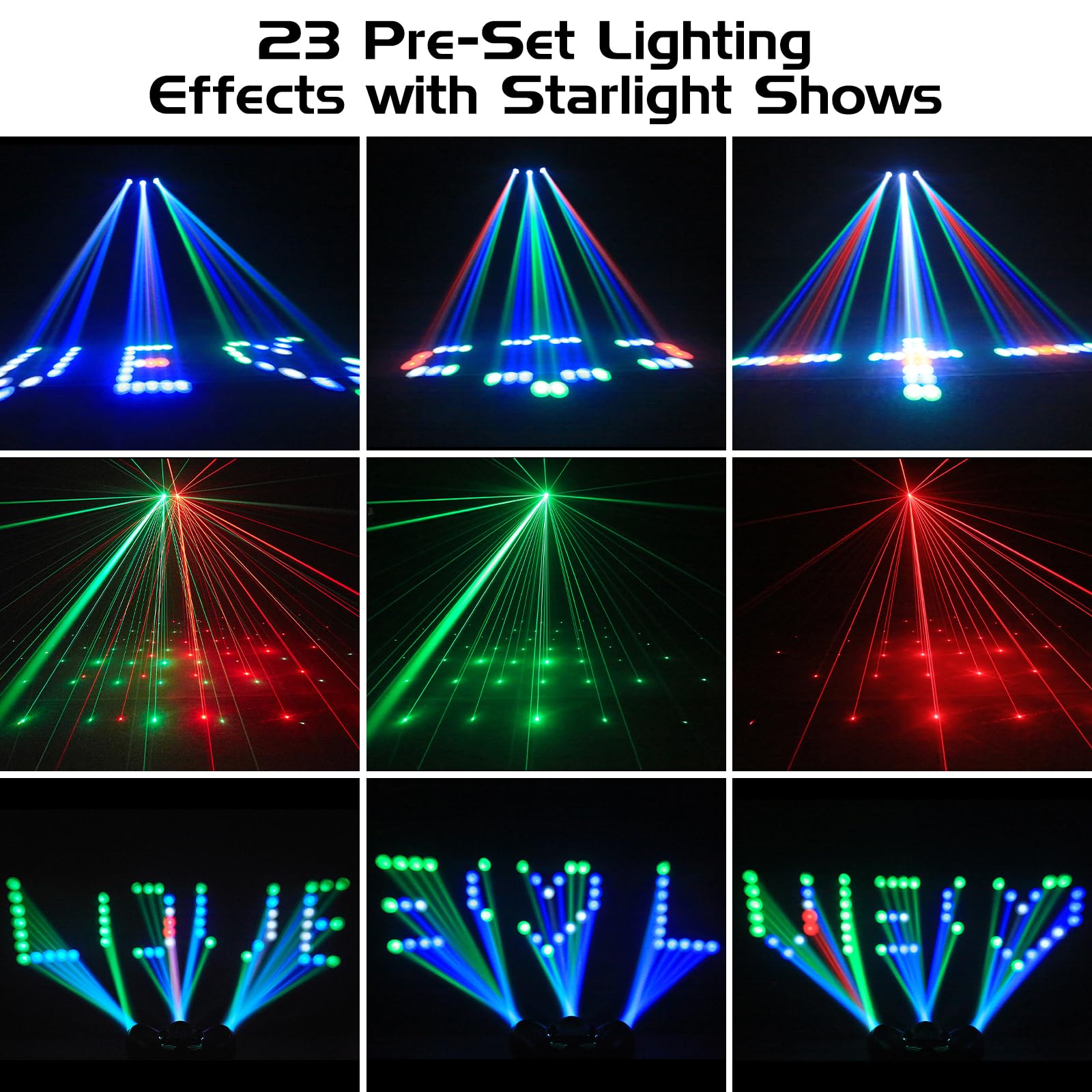 Luz de discoteca, luz de fiesta tipo dirigible, 192 haces de luz LED integrados, DMX 4 canales con control de voz, ideal para cumpleaños, Halloween, eventos en bares y Navidad