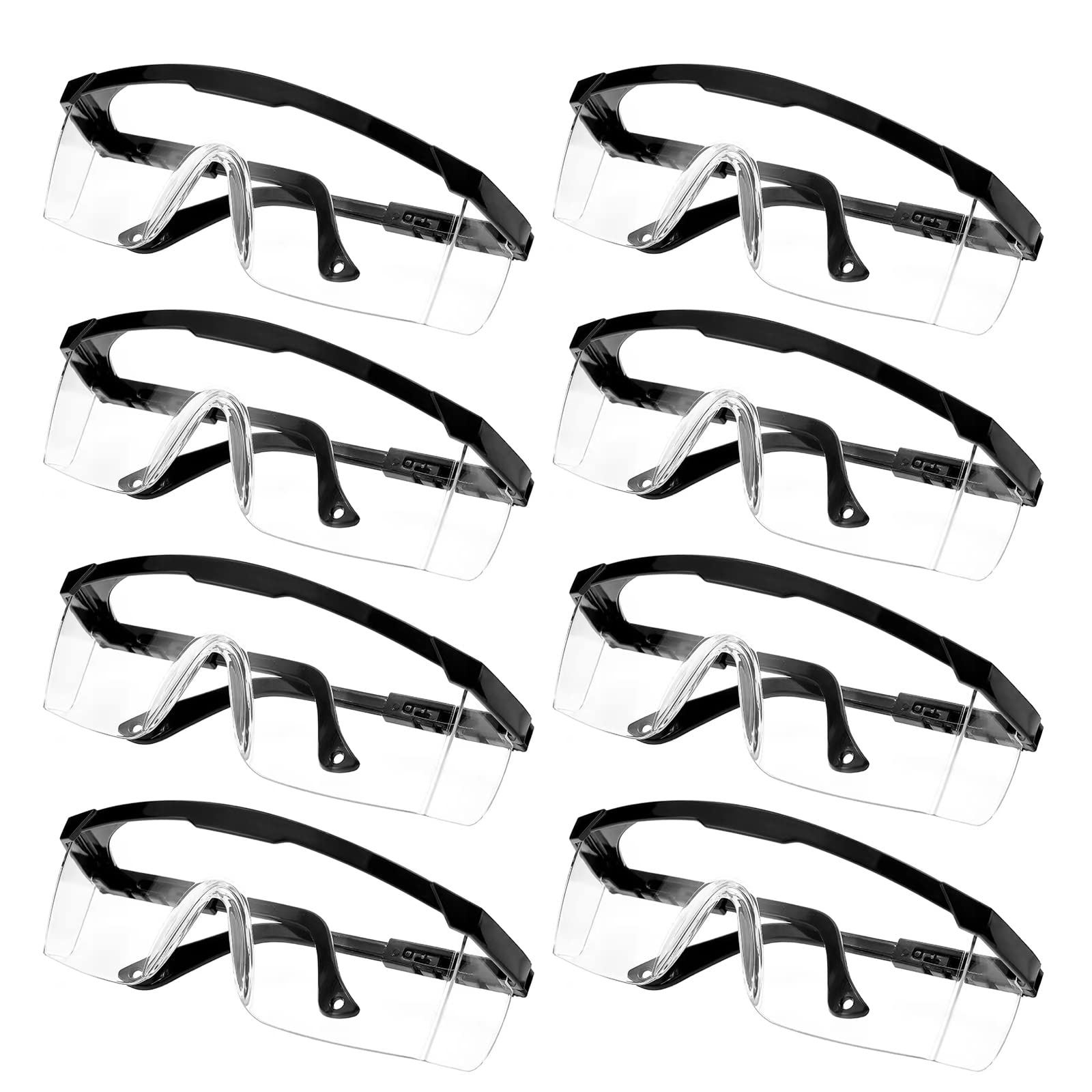 KALUROIL KAYLRE 8 PCS Occhiali di Sicurezza, Occhiali protettivi Trasparenti di Protezione, Occhiali di Protezione di Sicurezza, Occhiali di Sicurezza per Bambini Nerf Gun Battles(Nero)