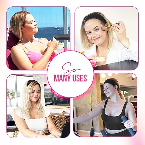 Miniatura 6 de Styla Hair Diademas elásticas para mujer, paquete de 10 bandas antideslizantes para la cabeza, ideales para spa, deportes, yoga, pilates, correr,