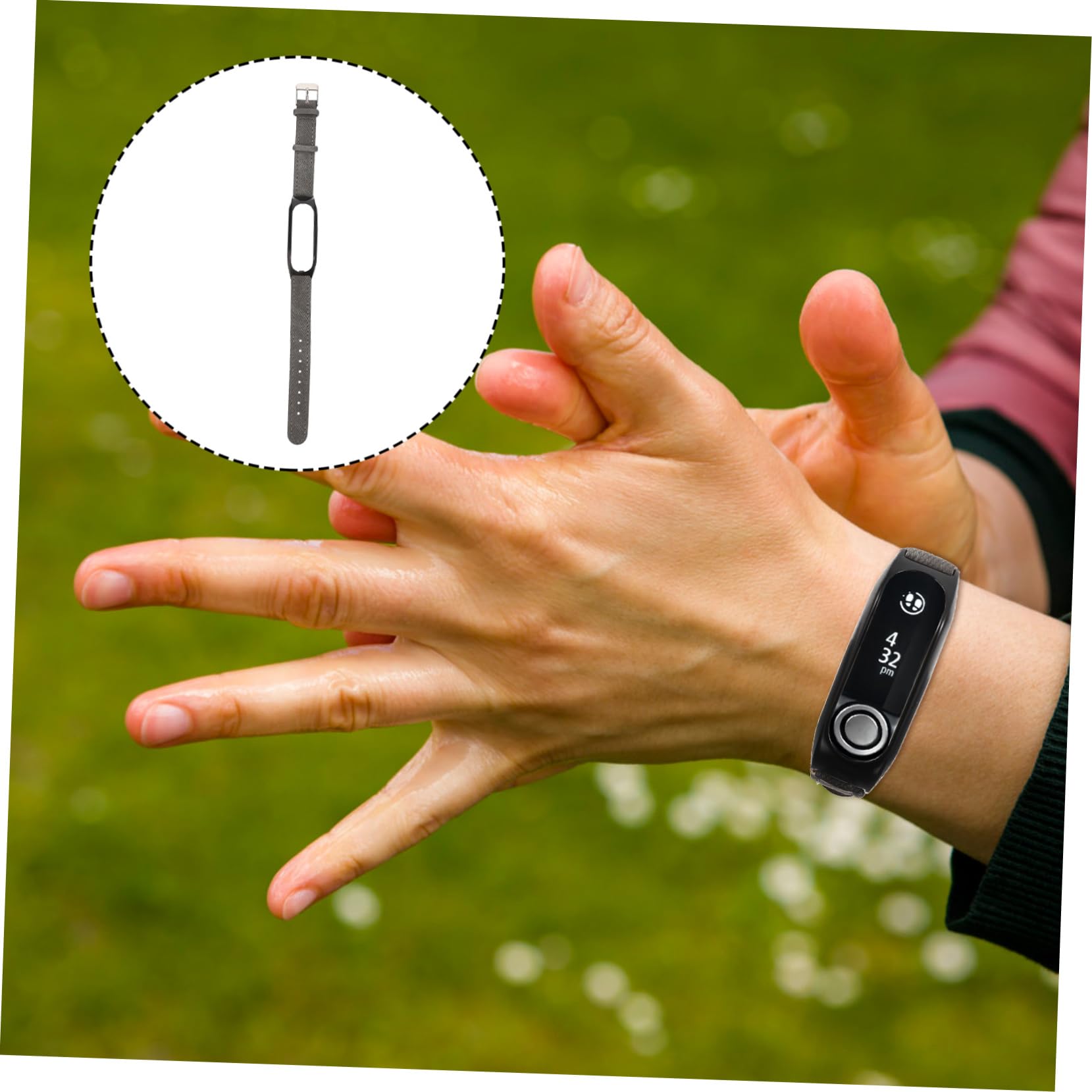 Hemobllo 3 Pcs Mens Decor Pattern Black Leather Para Watch Compatible With Tomtom Bands Wrist Replacement Strap Band Compatible With Touch Inteligente Fabric Gray Compatible For Touch