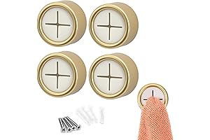 S&T INC. Round Gold Self-Adhesive Push Towel Hooks