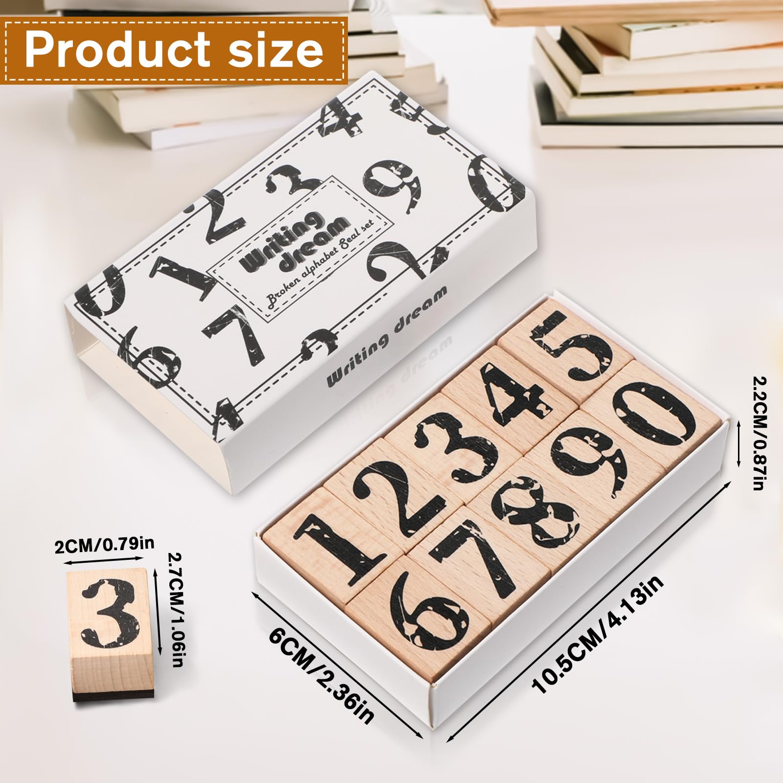 Nummer 0 bis 9 Holz Gummistempel, 10Stk Zahlen Holzstempel, Stempel Dekoration Set für DIY Grußkarten, Scrapbooking, Handwerk, Kartenherstellung