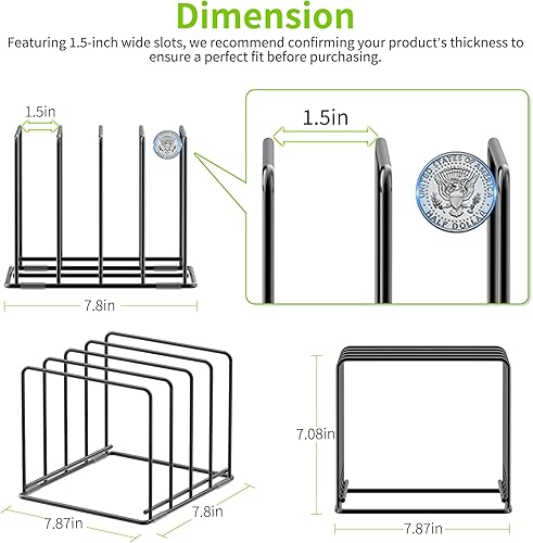 Miniatura 2 de Estante organizador de cocina, soporte resistente de 4 ranuras para tablas de cortar, utensilios de cocina, resistente al óxido, diseño que ahorra
