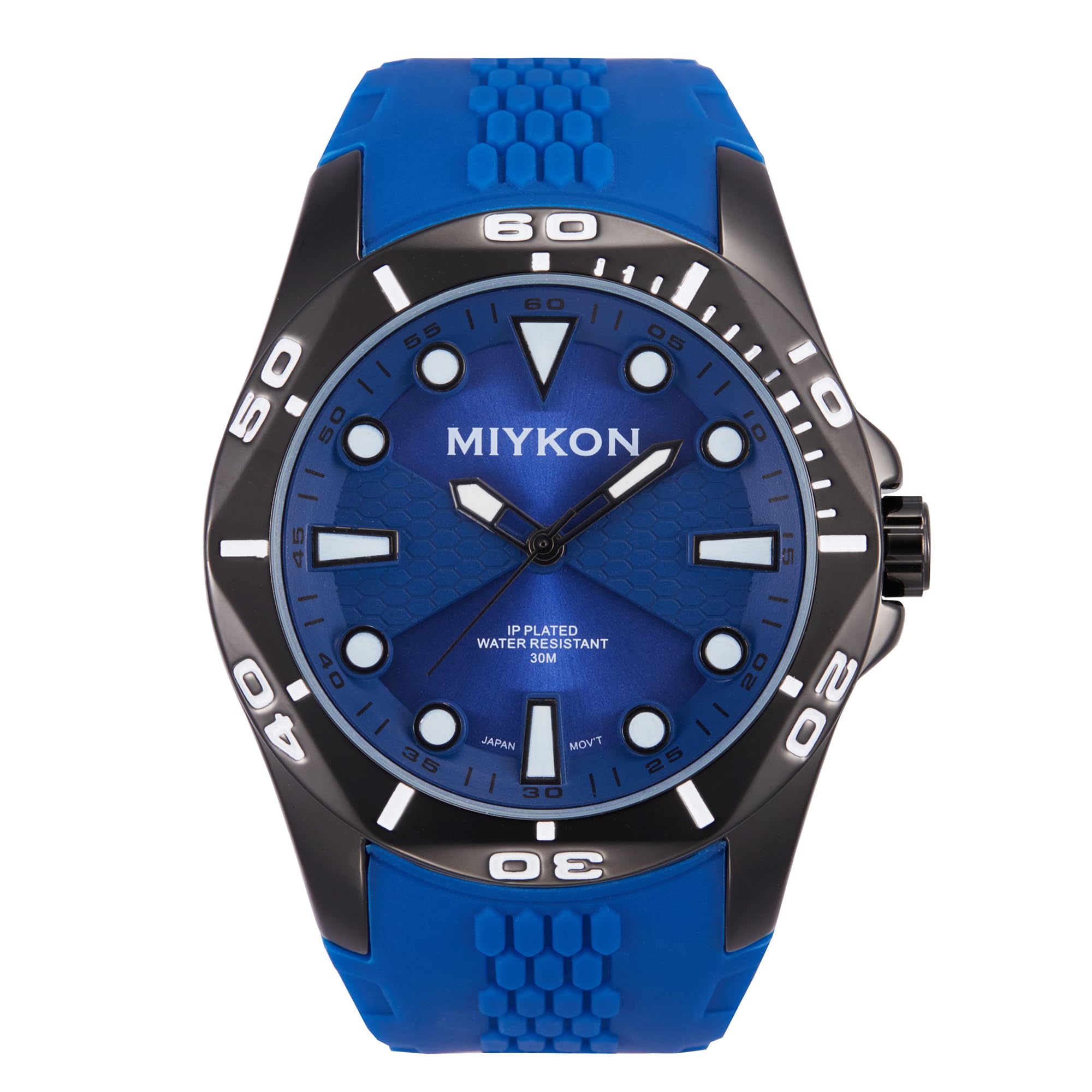 MiykonDive Watches for Men | Casual Sports Analog Watch Men with Genuine Comfortable Silicone Band | Ion Polished, Luminous Hands, Scratch Resistant Glass, Japanese Quartz, 100ft Water Resistant