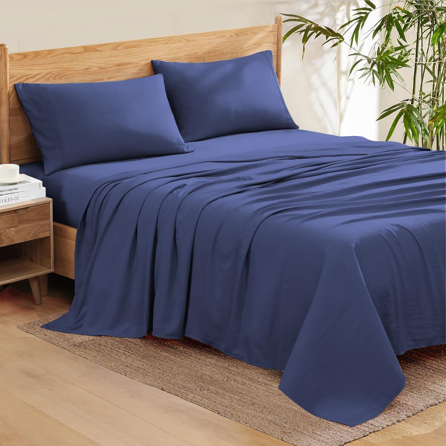 Pretty Patterns King Size 1000 Thread Count Egyptian Cotton Hotel Quality Bed Sheets, 4Pc Set, Soft Luxury fits Upto 27-32" Deep Pocket (Solid, Gold)