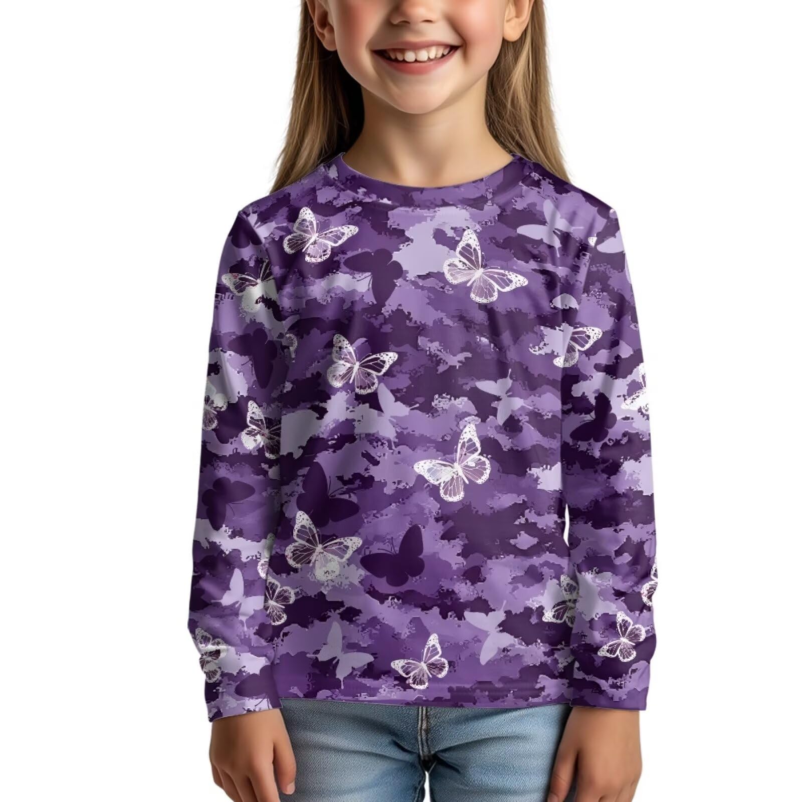 Uourmeti Girls Graphic Tees Long Sleeve T Shirts for Teens Casual Tshirts Junior Sportswear Fall Tops