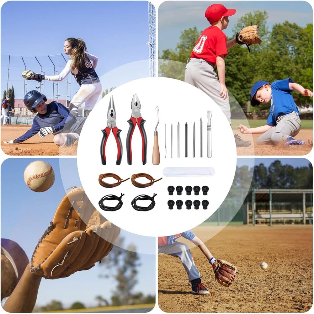 Kit de relais de pour baseball, softball, accessoires, de réparation, coupe-, serrures, outils de laçage