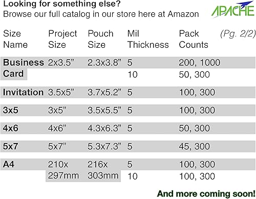 Miniatura 7 de Apache Bolsas de laminado de 10 mil, para hojas de papel tamaño carta de 8.5 x 11 pulgadas, 9 x 11.5 pulgadas, paquete de 100