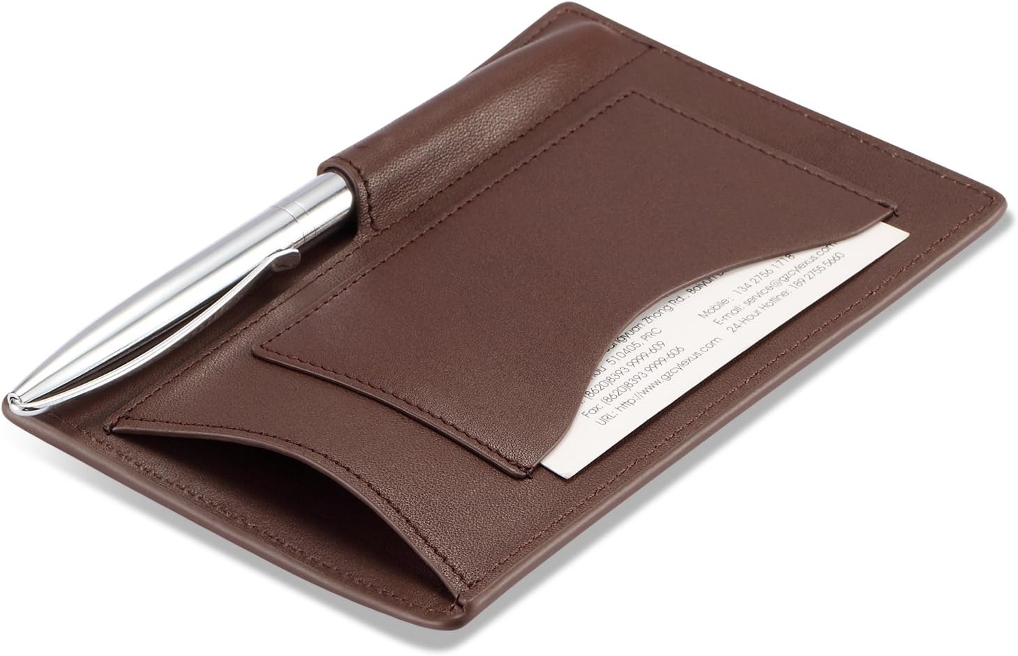 HISCOW Italian Leather To Do List Notepad & Pocket Notebook - 3x5 Memo Pad with Secure Pen Holder, Refillable Note Jotter Organizer for Work & Travel, Brown