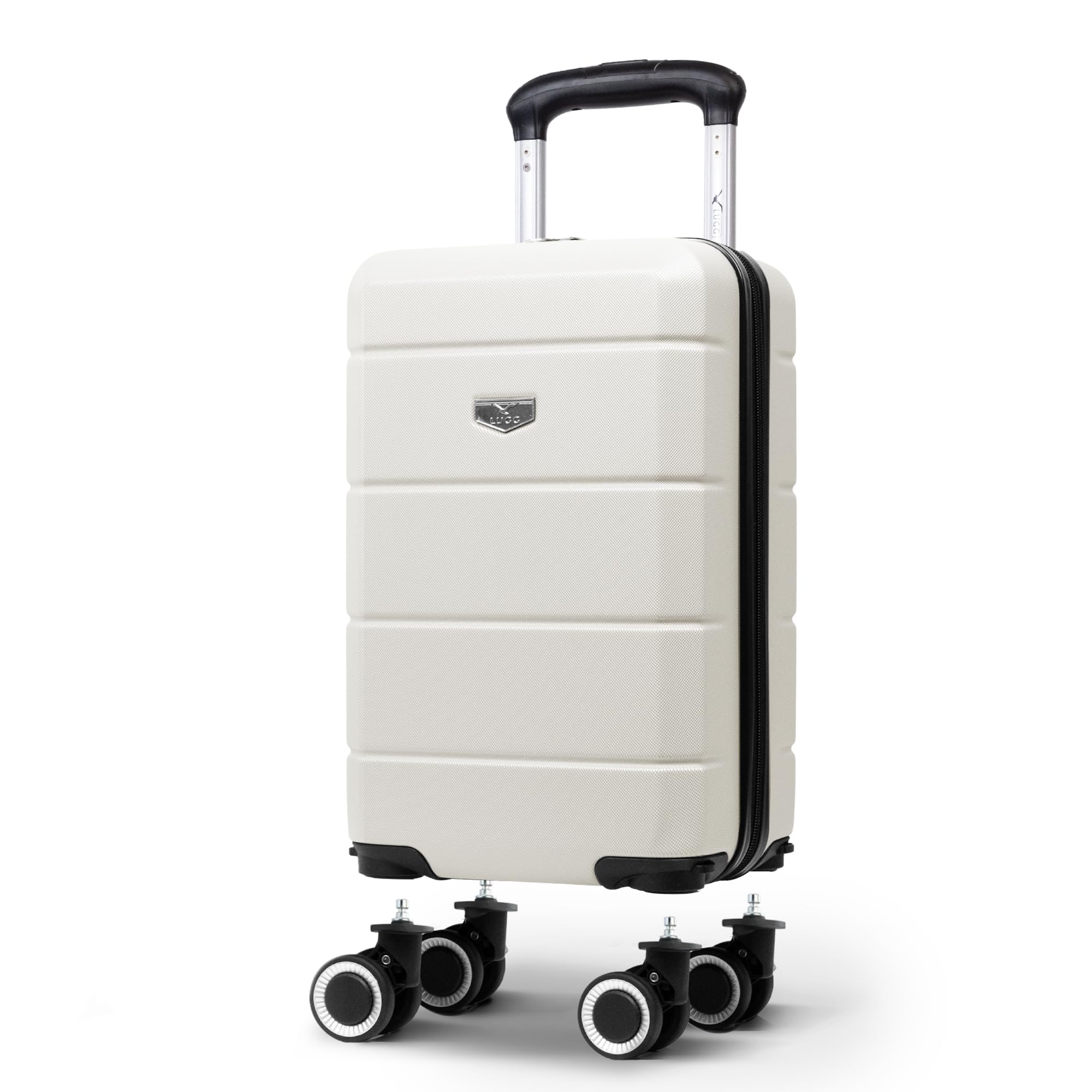 LUGG - Jetset 40cm Suitcase - 40x30x20cm- Ryanair Compatible - Underseat Size - Hard Shell ABS - Spinner & Removable Wheels - Lightweight Travel Luggage- Cream/Brown — view 66