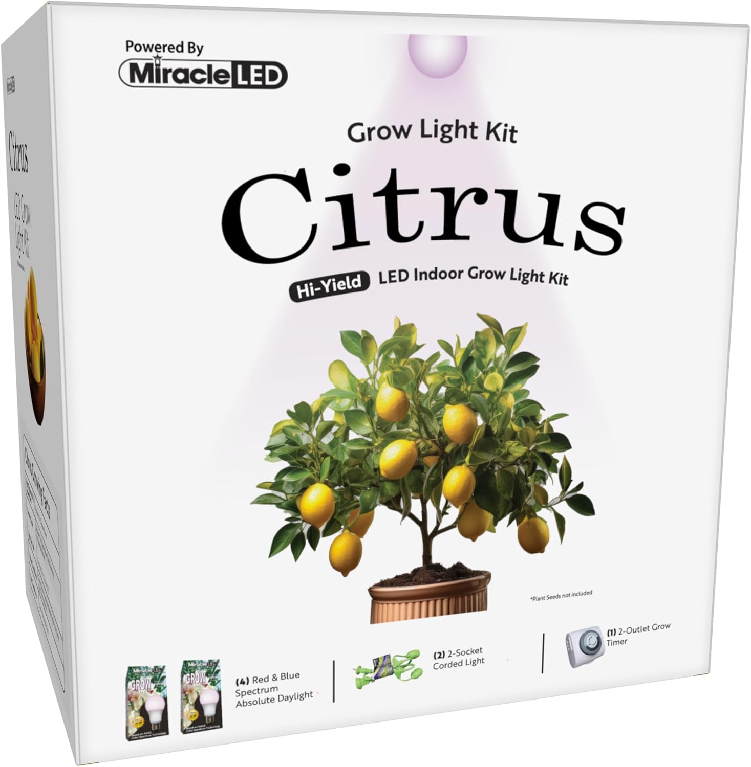 Miracle LED Citrus Tree Starter Grow Light Kit (Absolute Daylight Purple Spectrum Edition 2-Pack)