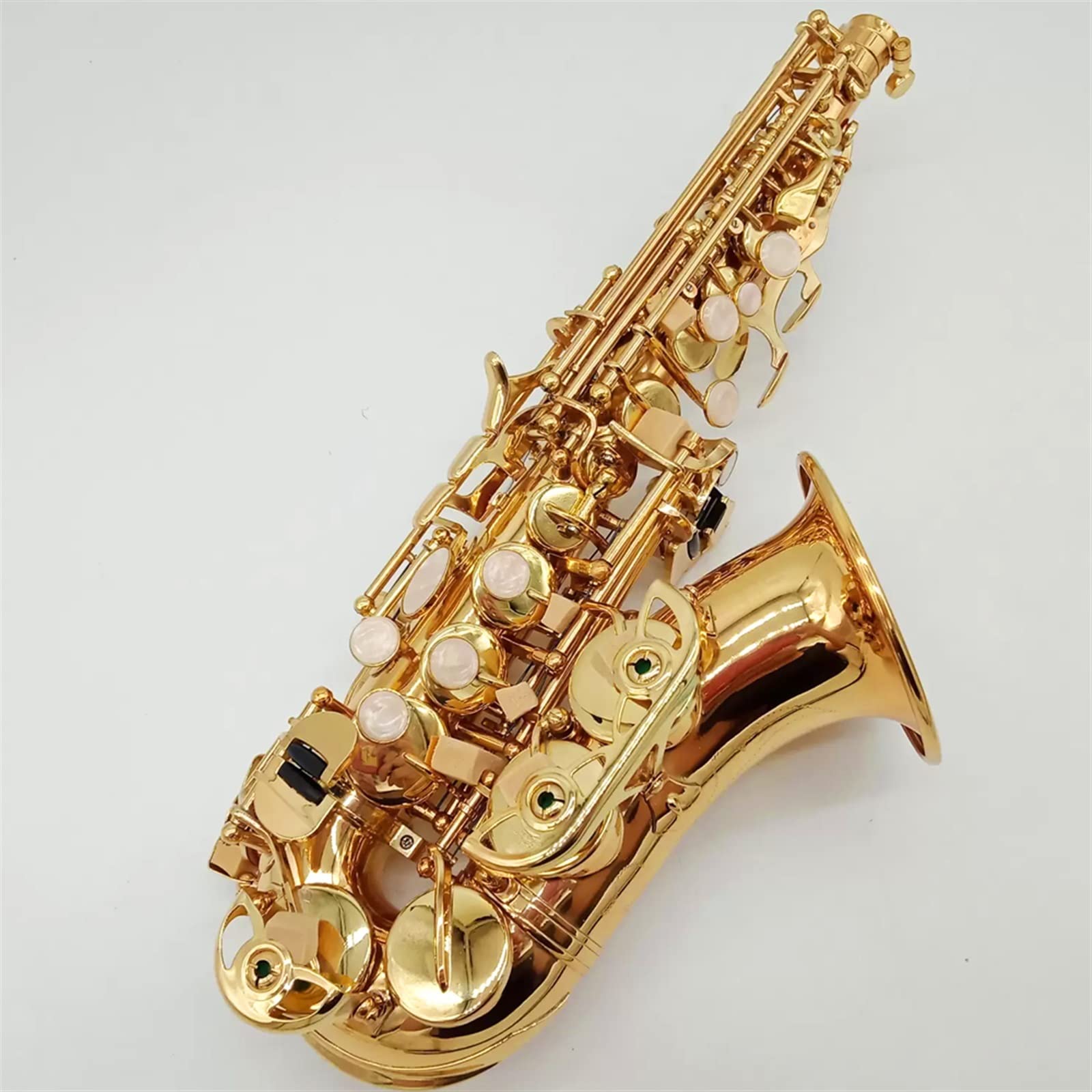 Saxofón Profesional Saxofón Curvo Profesional BB Latón Chapado En Oro Niños Adulto Saxofón Instrumento