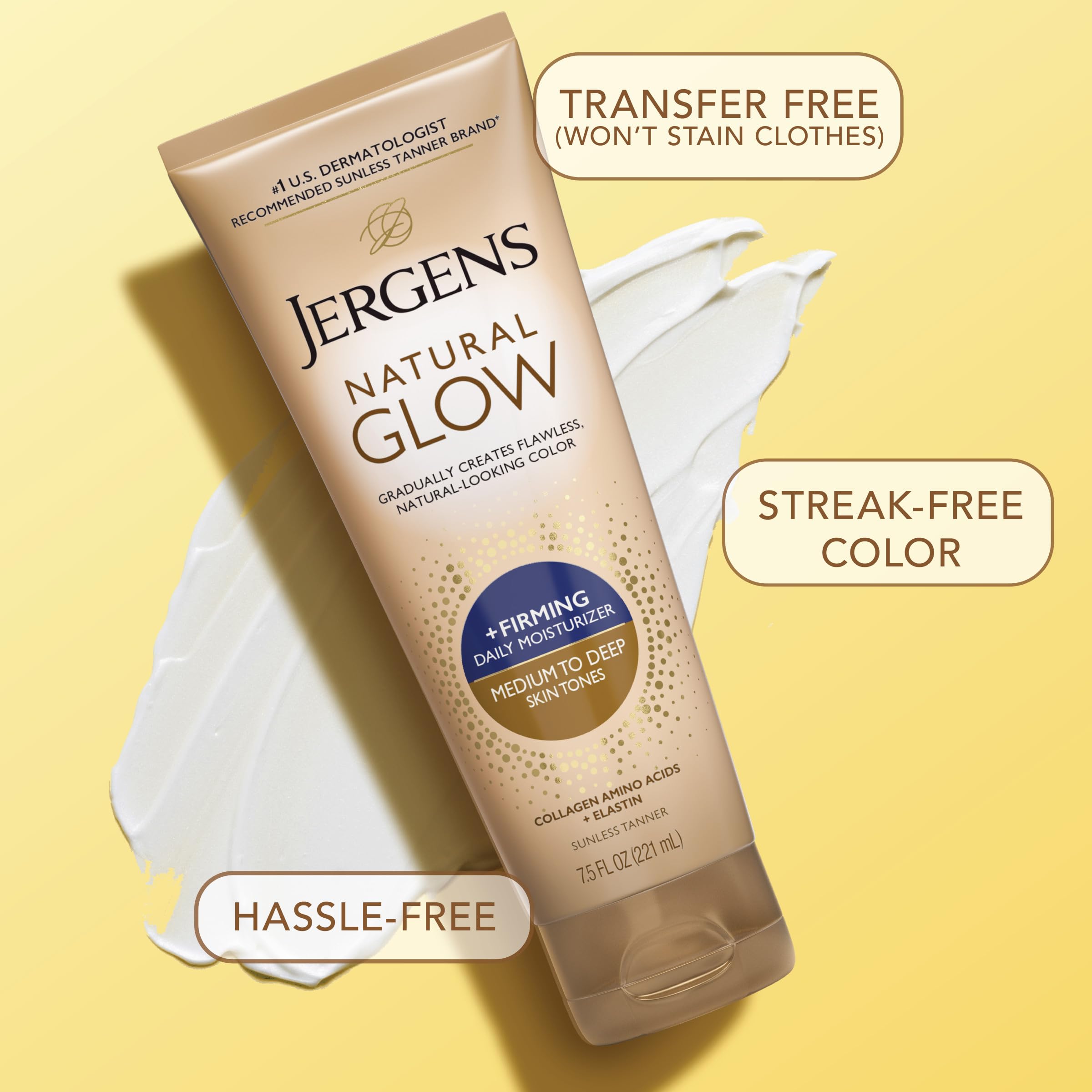Jergens Natural Glow Firming Medium Tanning Lotion, 7.5-Oz