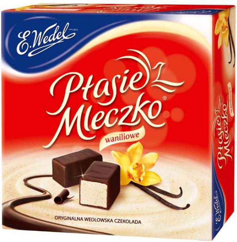 Ptasie Mleczko Chocolate Covered Vanilla Marshmallow 13.4 Oz (Pack of 2)