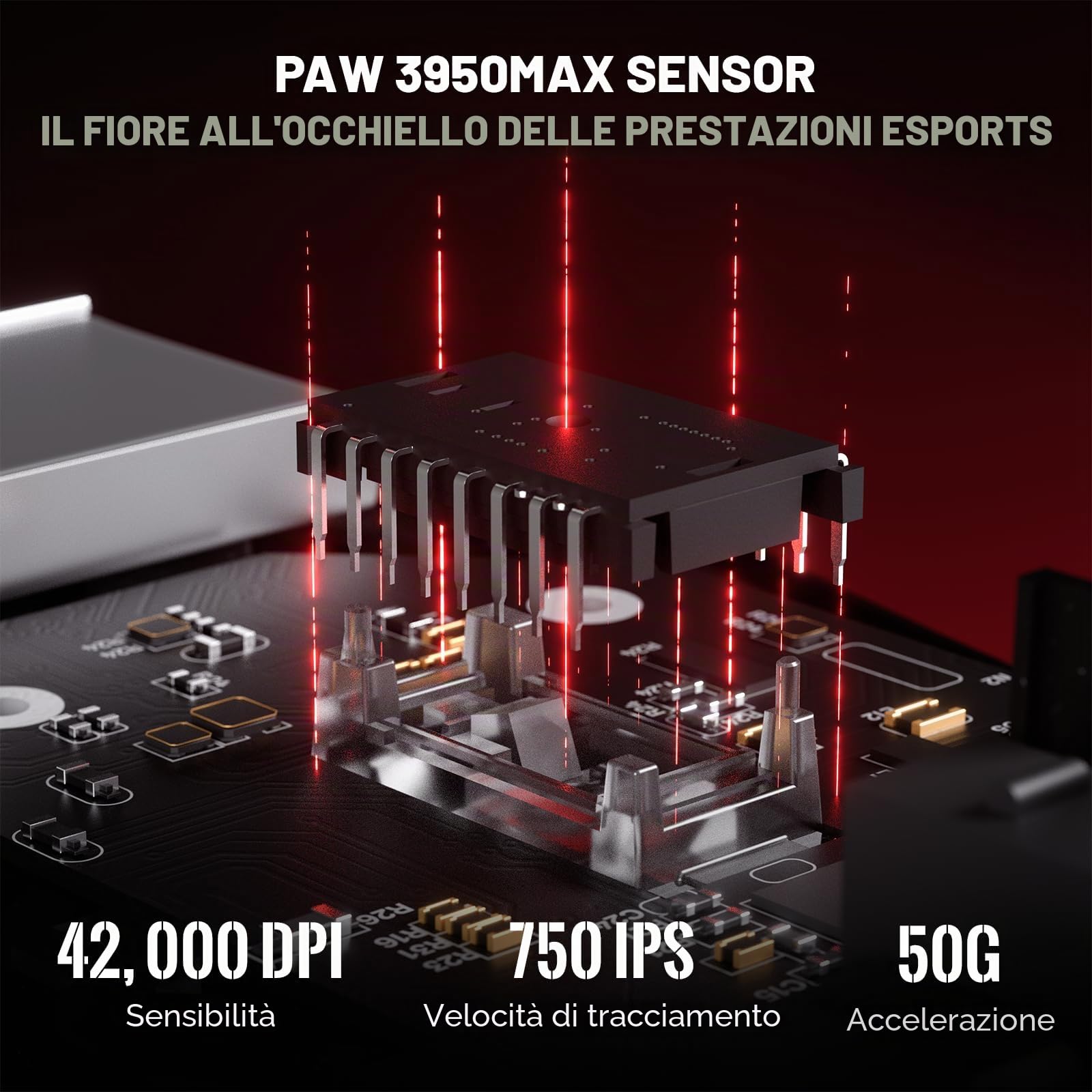 ATTACK SHARK Serie X8 Mouse Gaming Wireless, 55–65 g Ultralight, Sensore PixArt PAW3395/3950, Bluetooth/2.4G & USB, fino a 42.000 DPI, Cavo LED C06 Ultra (X8 ULTIMATE, Nero)