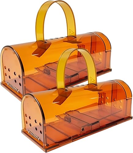 Trampa humana para ratones para interiores y exteriores, paquete de 2 unidades, atrapa ratones y ratones, trampa pequeña para el hogar, trampa para