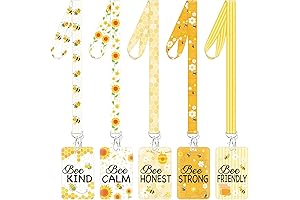 Value Pack of 5 Bee Lanyards for ID Badges
