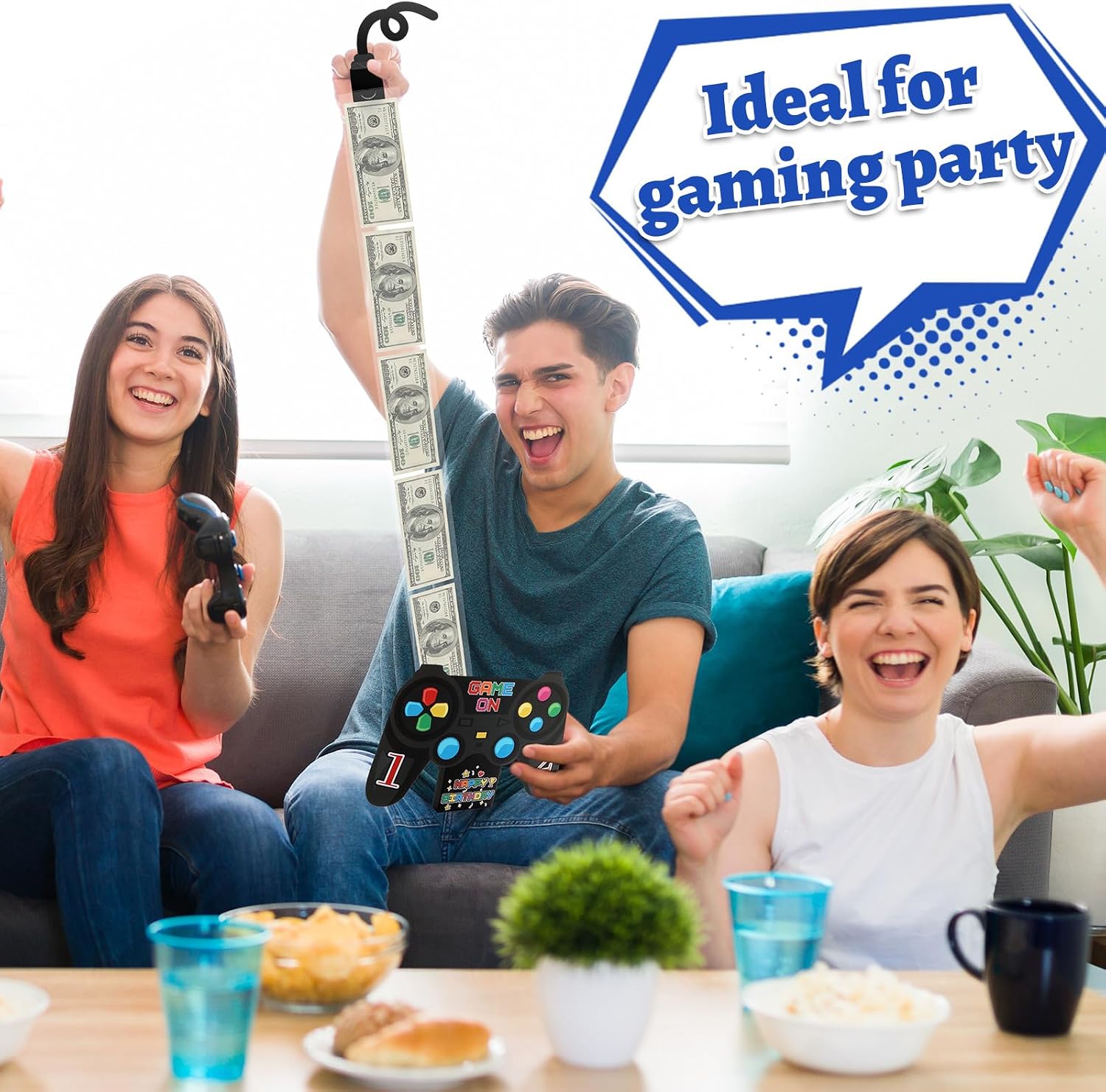 2in1 Video Game Money Gift Card Holder Money Roll Gifts Supplies Gaming Themed Waterfall Birthday Gift Cards Holder Video Game Pull Box DIY Card for Cash Surprise Gifts Gamer Birthday Party Decoration