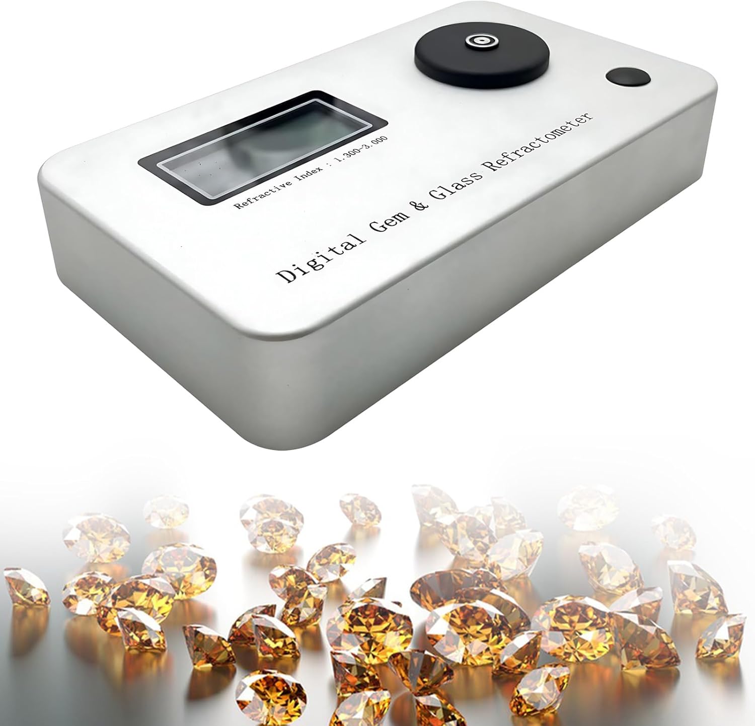 High Precision Gemstone Refractometer with Large LCD, Refractive Index 1.300-3.000, ±0.005 Error, 700mAh Battery - Essential Jewelry Identification Tool for Gemologists