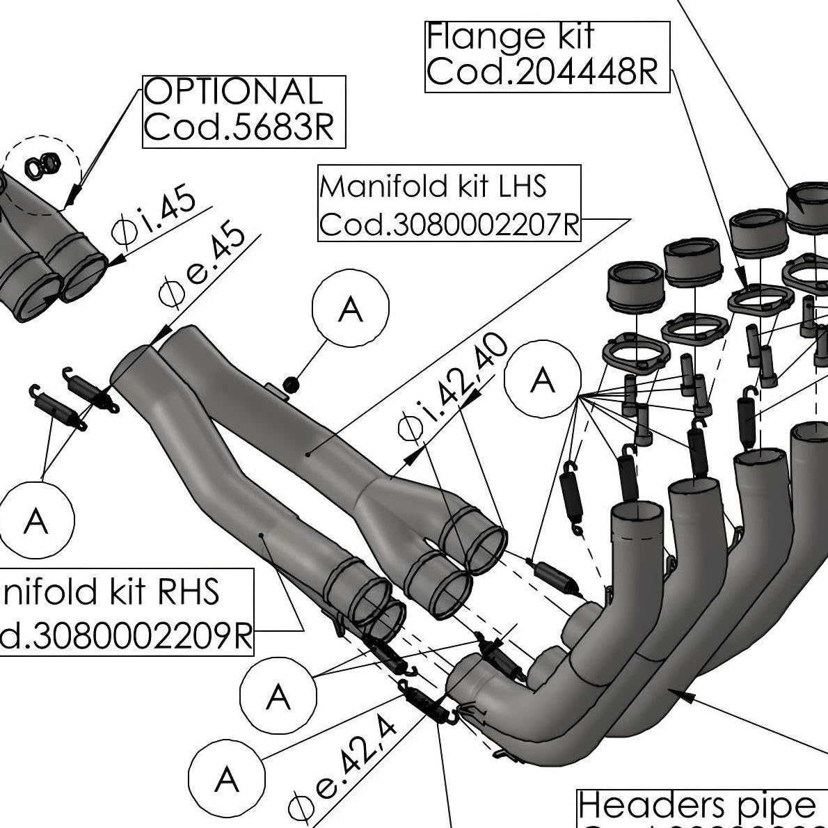 Uchwyt do rury wydechowej zestaw części zamiennych LeoVince zestaw mocujący układ wydechowy do Suzuki GSX-R 1000 rok prod. 2019