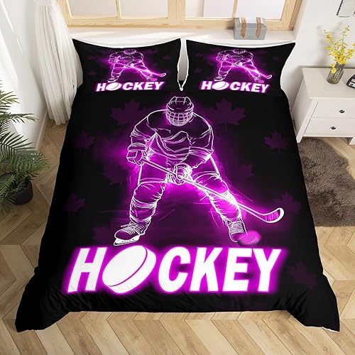 Miniatura 30 de Funda de edredón de béisbol matrimonial, juego de ropa de cama con temática de juegos de deportes de pelota para niños, funda de edredón de guantes