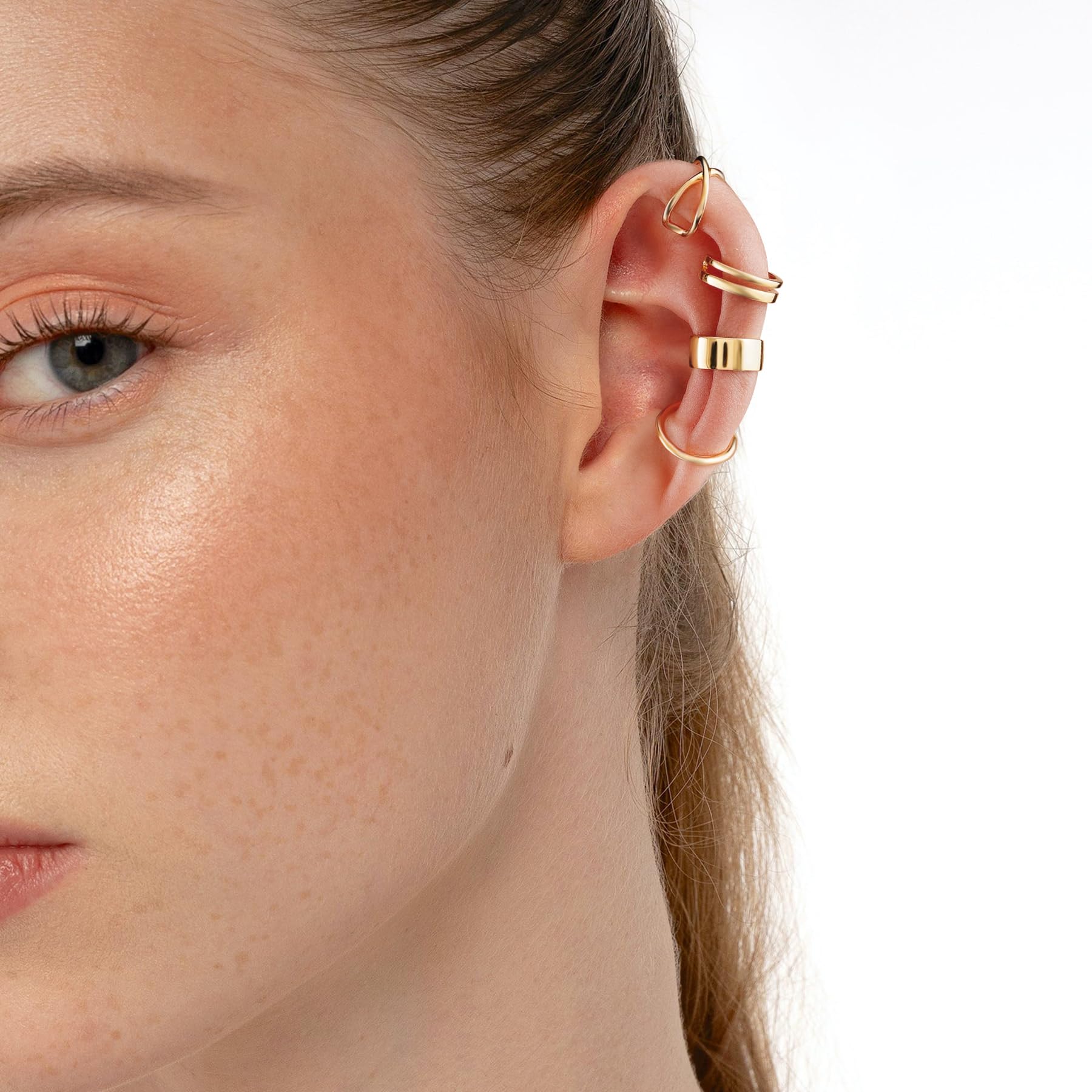 CHIC & ARTSY Ear Cuff Set Damen Ohrmanschette Ohrringe 925 Sterling Silber Earcuffs Set Helix Knorpel Ohrmanschette Ohne Ohrloch Wickelohrring Fakepircings Ohr Cuffs Ohrklemme