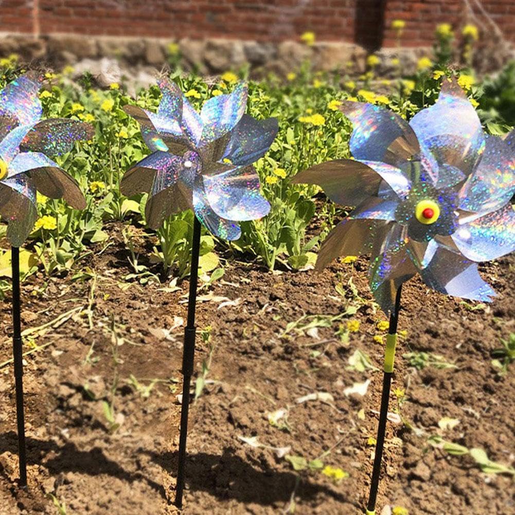 Moulins à Vent Réfléchissants Anti-oiseaux Pour Jardin - 55x25 Cm, Multicolore, Répulsif Et Décoration