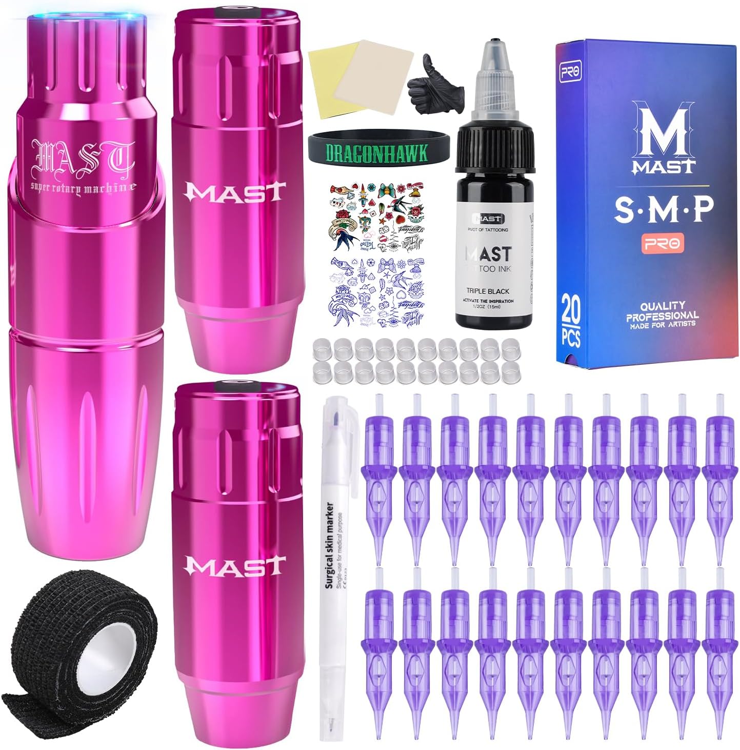 Mast Tour Wireless Tattoo Kit Rotary Tattoo Pen Machine Gun