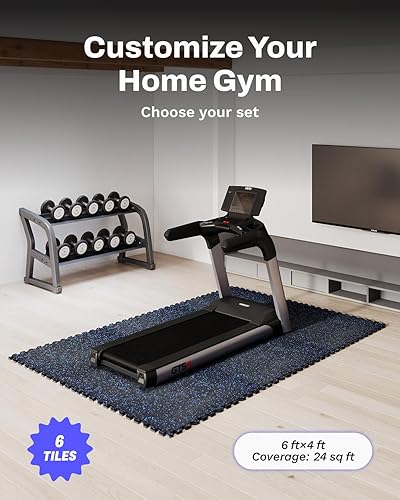 Miniatura 4 de AIRHOP Alfombrillas de Equipo de Ejercicio de 0.79 Pulgadas de Grosor, 24 Pies Cuadrados, 6 Baldosas con Superficie de Goma Mejorada con Espuma EVA