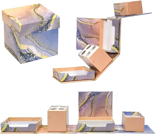 Miniatura 6 de Global Printed Products Organizador de escritorio plegable impreso, incluye soporte para teléfono, compartimentos pequeños, soporte para bolígrafo y