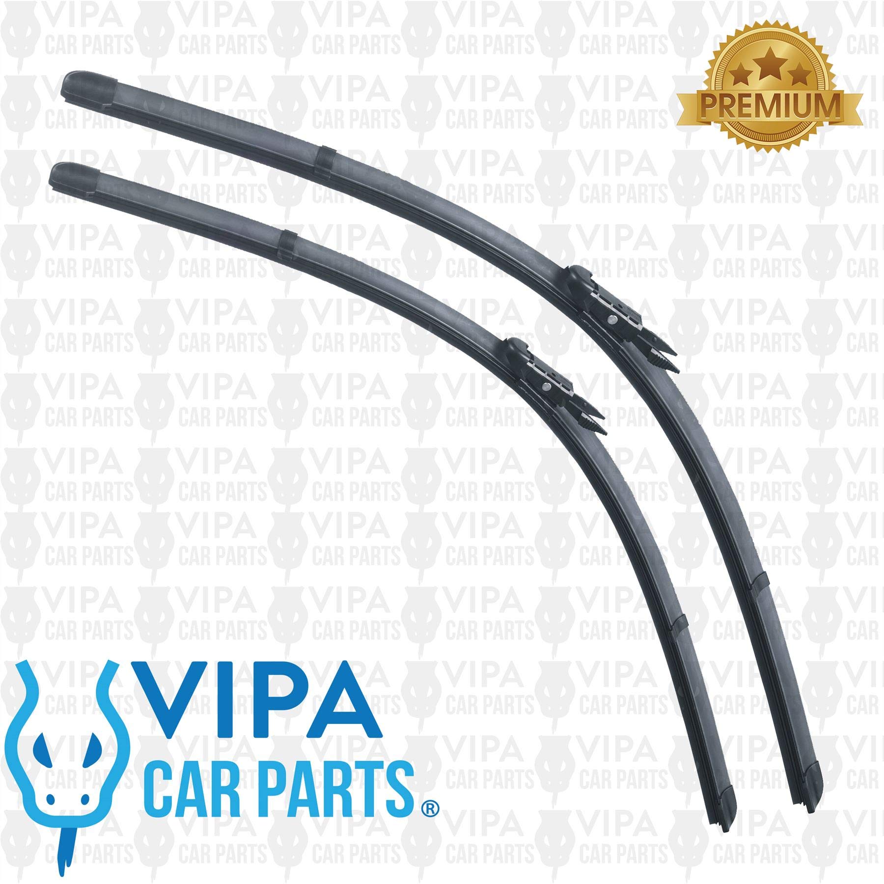 Vipa Car Parts Premium Wiper Blade Kit | Fits: FIAT GRANDE PUNTO Hatchback (Jun 2005 to Nov 2010) | All-Weather Performance | Durable, Streak-Free Windshield Wipers | Easy Installation