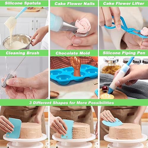 Miniatura 5 de Suuker Kit de herramientas de decoración de pasteles, 236 accesorios para hornear con estuche de almacenamiento, kit de tuberías de glaseado, juego