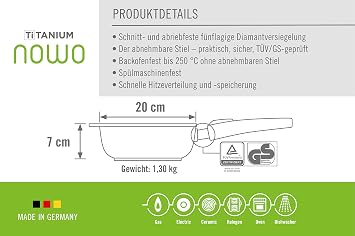 Woll Nowo 20 cm Sauce Pan with Detachable Handle