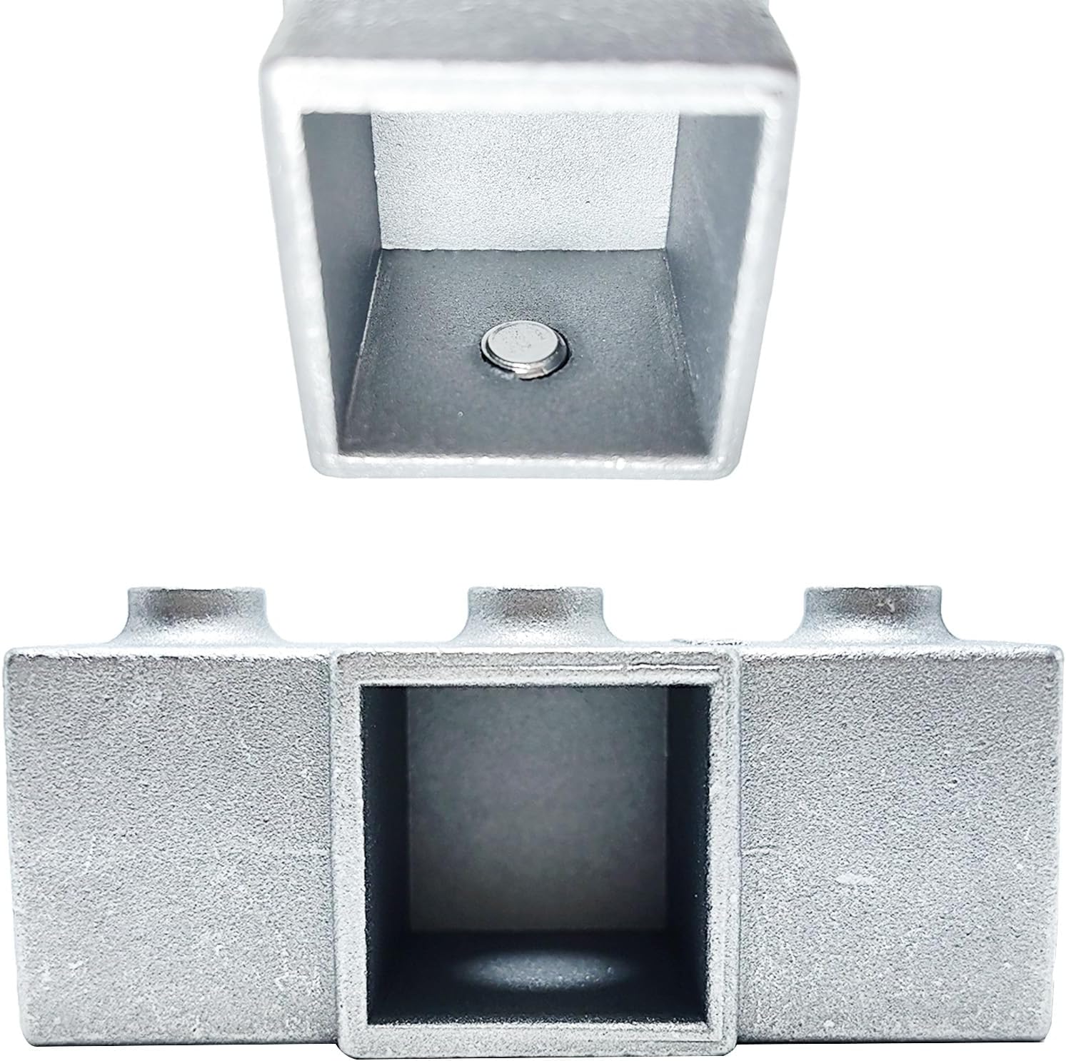 8 Pcs 25mm Straight Line 3 Way Square Tube Connector, Aluminum Alloy Tubing Corner Coupler, Pipe Fixed Joint, Tube Clamp Fittings for Fence Shelf Structural Stabilized, 3-3.5mm Thick