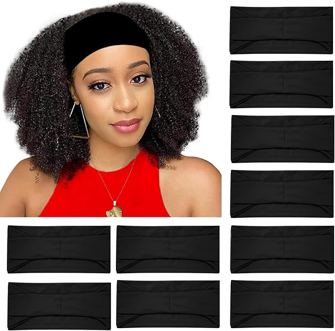 RITOPER Black 10 Pack Yoga Workout Headbands for Women and Girls, Wide