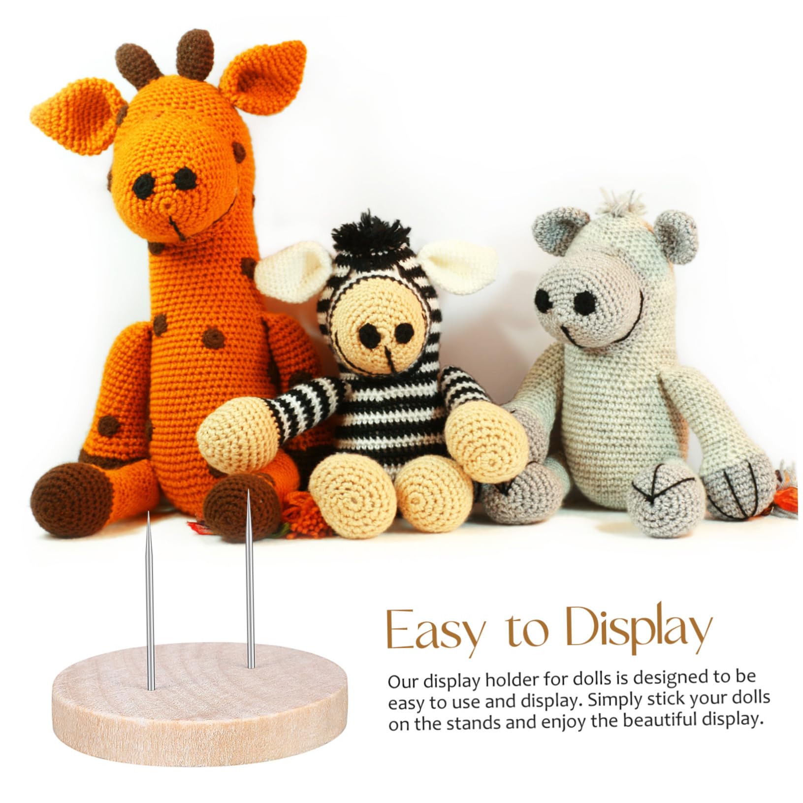 STOBOK 4 Sätze Puppenbasis Puppenständer Displayhalter Wiedergeborene Babypuppen Puppenwagen Puppenkleidung Puppenhauszubehör Puppennadel Miniatur Stehpuppe Hölzern 6 Stück * 4