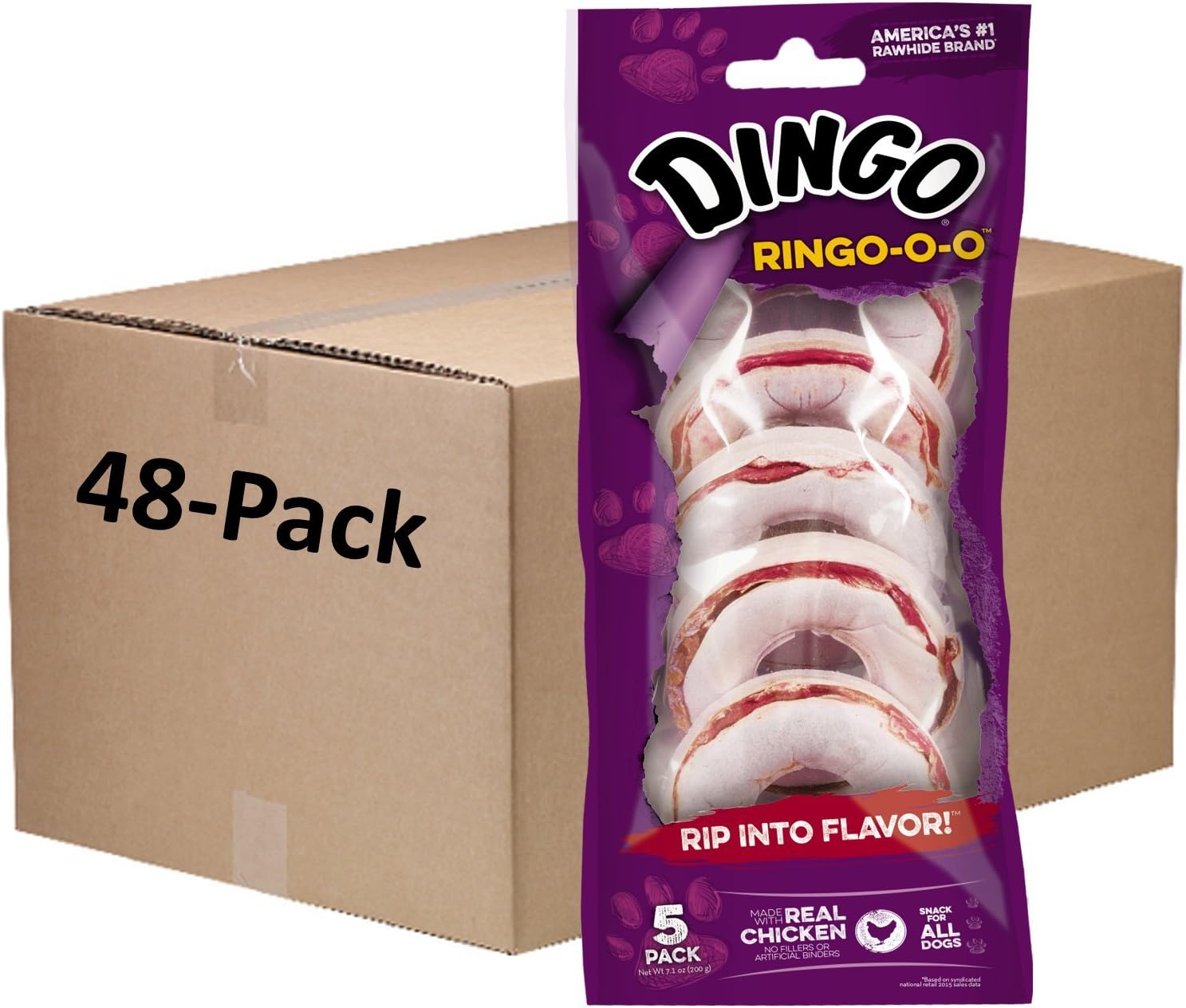 Dingo Ringo Rawhide Chew Treat 240count Pet Supplies